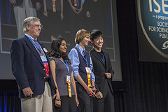 2012 ISEF Special Organization Award Winners with judge, Don Franklin.  Photo courtesy ISEF.