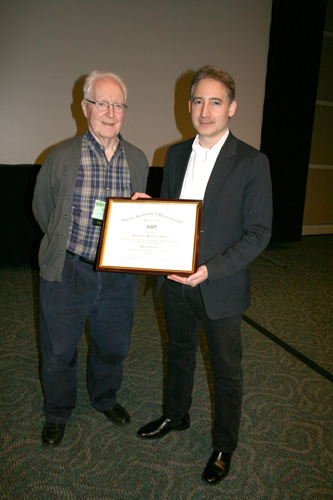 David Cooks presents the 2012 Richtmyer Award to Brian Greene