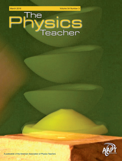 March 2016 cover, The Physics Teacher