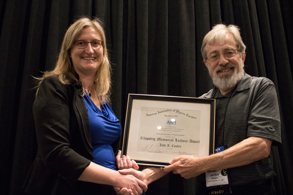 Jodi Cooley received the Klopsteg Memorial Lecture Award