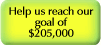 Help us reach our goal of $205,000